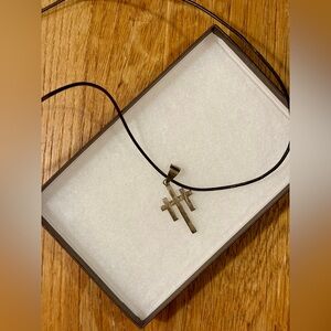 NEW custom made Silver Three Cross Pendant Necklace by K Novinger Jewelry Design